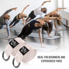5 Pack Yoga Exercise Adjustable Straps 8Ft | BONUS eBook | with Durable D-Rin…