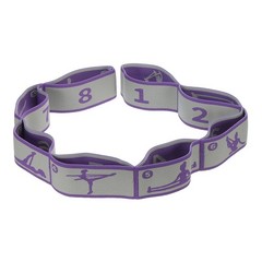 33.5 Inch Exercise Bands Yoga Stretching Strap Latin Elastic Dance Grey/Purple