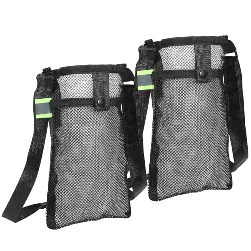 Mesh Water Bottle Holder with Strap and Pocket, 2 PCS Convenient Crossbody