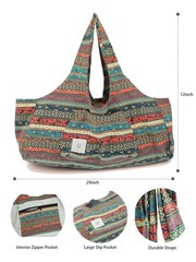 BohoStyle Extra Large Yoga Mat Tote Bag Durable MultiFunctional Carrier