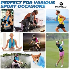YQXCC Cooling Towels | 4 Pack Large, Dark Blue/Dark Gray/Rose Red/Green