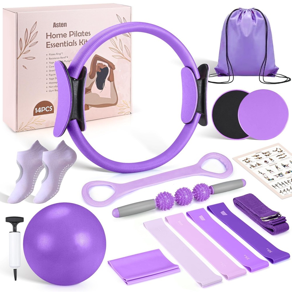 Asten Home Pilates Kit for Women: Pilates Equipment Pilates Ring and Ball Set…