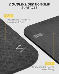 Yoga Mat 72″ x 48″ Large Workout Mat for Home Gym Flooring |-12mm 6mm BLACK