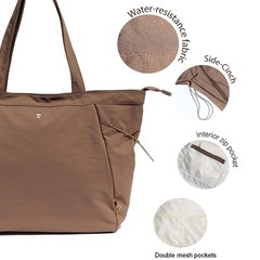 Women Yoga Tote Bag Drawstring Shoulder Carryall Pilates Gym Workout Travel