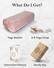 Tumaz Yoga Bolster Set – Rectangular 27.6″ x 9.8″ x 5″, Avoberry