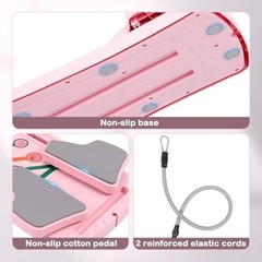 6-in-1 Foldable Pilates Board Reformer Kit, Portable Home Gym Pink Pink