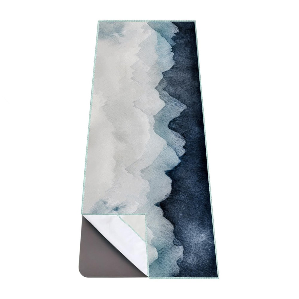QiyI Yoga Mat Towel with Corner Pockets, Non Slip Sweat Absorbent Hot Yoga To…