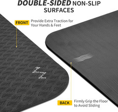 Extra Wide Non-Slip Yoga Mat for Men & Women – 72″/84″x32″x1/4″ TPE Fitness Mat
