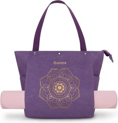 Yoga Mat Bag Tote with Pockets Canvas Gym Bag for Women Men Large