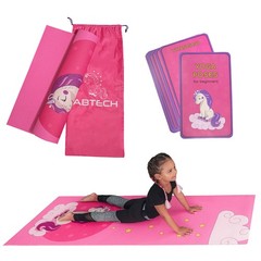 Kids Yoga Mat Set – Comfortable Dinosaur Kid Yoga Mat Boy with 12 Yoga Cards,…
