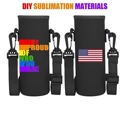 12 Pcs Water Bottle Sleeve with Shoulder Strap 25oz Sublimation Water Black
