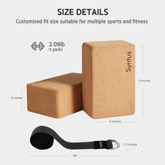 Yoga Block and Yoga Strap Set, 2 Soft Non-Slip Yoga Blocks 9×6×4 inches, 8FT …