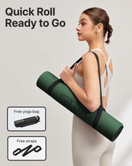 Yoga Mat, Non-Slip TPE Exercise Mat (1/4 Inch) for Pilates, Fitness & Barefoo…