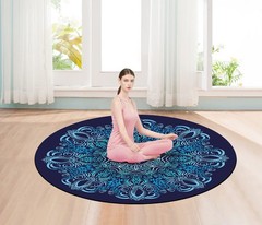 Pilates Mat Round Oversize Yoga Mat Suede Rubber Non-Slip Dia 140cm Exercise …