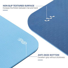 Yoga Mat Non Slip, Pilates Fitness Mats, Eco Friendly, Anti-Tear 1/4″ Thick Yoga