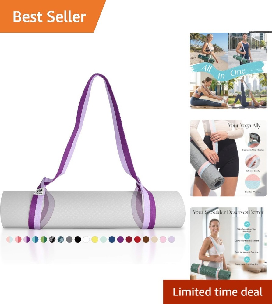 Soft & Durable Yoga Mat Strap with Hook & Loop Fastener – Perfect for Practice