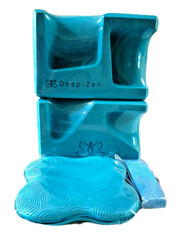 Pro Yoga Blocks 2 Pack for Wrist Comfort/Support Knee Pads Yoga Strap Blue