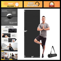 Extra Long Non-Slip Yoga Mat 72″x48″ & 84″x30″ – Wide Exercise Mat for Home Gym,