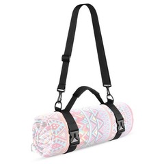 Cosmos Portable Yoga Mat Strap Sling Picnic Blanket Large, Black