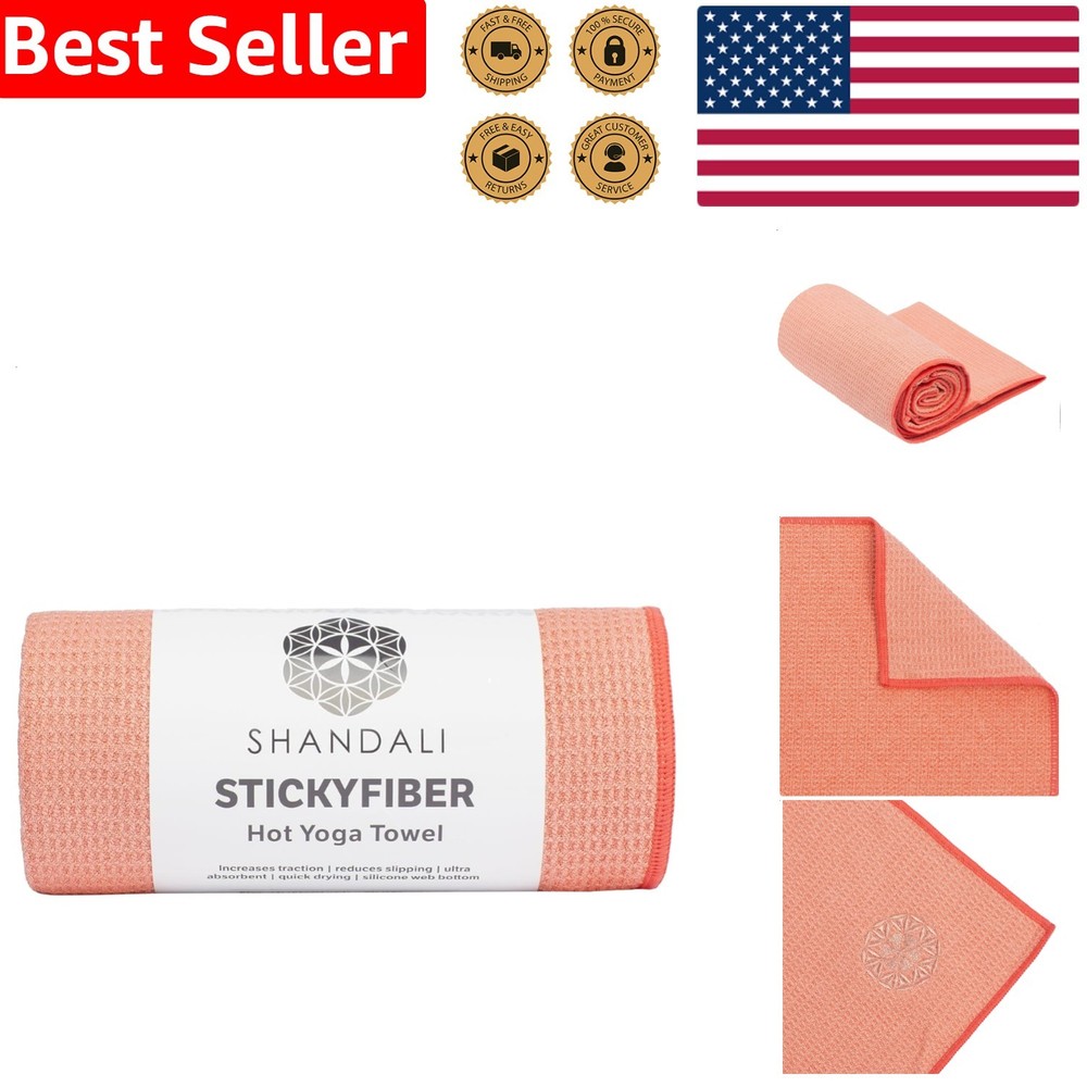 Yoga Towel Mat-Sized Microfiber Lotus Pink Non-Slip Super Absorbent Quick Dry…