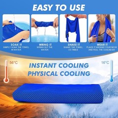 3 Pack Cooling Towels (47″x12″) for Neck 47″ x 12″, Dark Blue/Dark Gray/Black