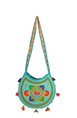 Tribe Azure Women Hippie Sling Handmade Crossbody Bag Boho Chic Patchwork