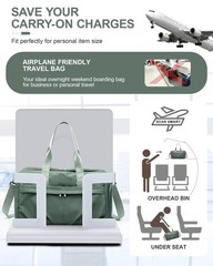 Gym Bag for Women Men, Sport Duffel Bag with Toiletry Bag & Shoe Compartment,…