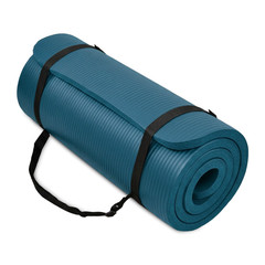 BalanceFrom Yoga Mat, 1″ Extra Thick Exercise Pilates Workout Mat, Navy Blue