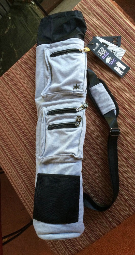 NEW Kyodan Yoga Mat Bag Gray, Fabric Mat Holder,Shoulder Strap Drawstring Pouch