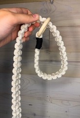 Handmade Macramé Yoga Mat Carry Strap, Beige, Black