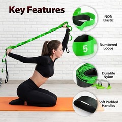 Stretching Strap with Loops for Physical Therapy,Yoga Strap for Stretching,Ho…