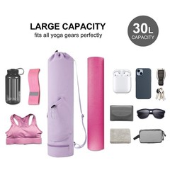 Yoga Mat Bag Carrier With Water Bottle Pocket Bottom Wet Storage Exercise