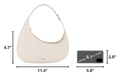 Women’s Small Crescent Shoulder Bag, Mini Vegan Leather Hobo Purse with Zi