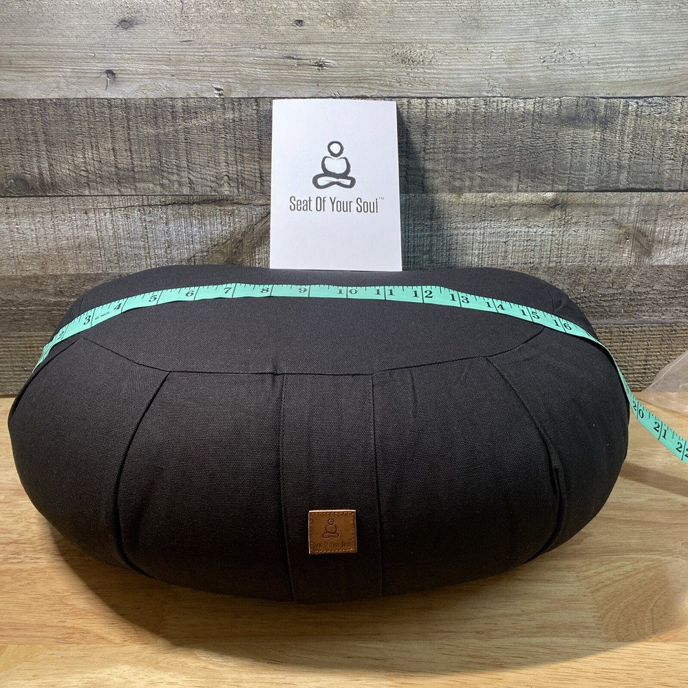 Seat Of Your Soul Crescent Meditation Cushion – Black Half-Moon Yoga Pillow New
