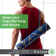 Yoga Mat Carry Strap Easy-Cinch Sling with Metal D-Rings