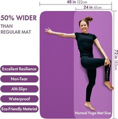 Extra Large Yoga Mat 6′ x 4′ x 6mm – Comfortable Cushioning for Yoga & Pilates