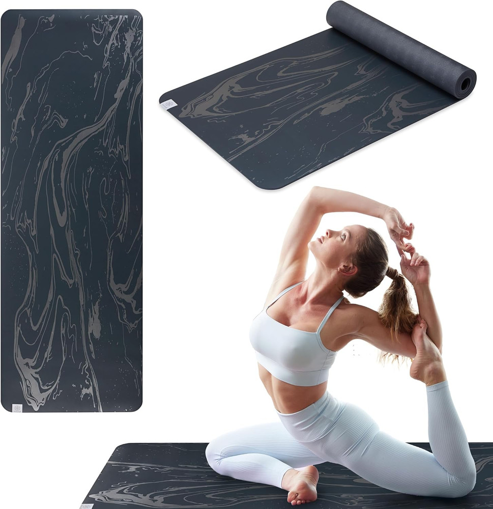 Gaiam Dry-Grip Yoga Mat – 5Mm Thick Non-Slip Exercise & Fitness Mat for Standard