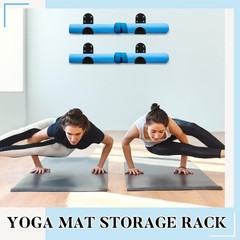 4 Pcs Yoga Mat Storage Rack Wall Mount Holder Exercise Mat Hanger Foam Roller…