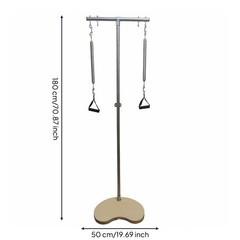 Pilates Ped-O-Pull Metal Post Freestanding Pilates Frame Wood Base for Home Gym