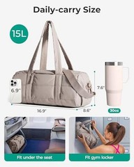 Reiki Gym Bag for Women Puffy Yoga Mat Travel Medium 15L 15L-Candy Pink