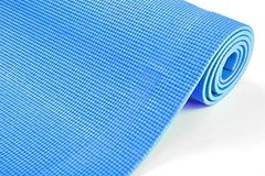 YOGAPVC-BLK All Purpose Extra Thick Yoga Fitness & Exercise Mats with Blue