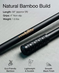 Yoga Stick – Mobility Stick – Large Bamboo Exercise Stick for Stretching – Wo…