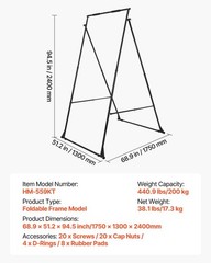 Aerial Yoga Frame & Hammock Stand, 551 lbs Capacity, 9.68 ft Height, Indoor/Outd
