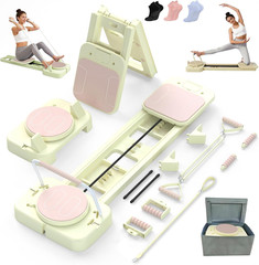 Pilates Reformer Board with 3 Adjustable Resistance, 60” Foldable & Portable Pi