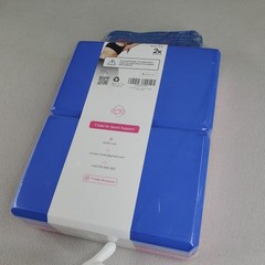 Tolbi 2 Yoga Blocks w Stretch Strap 9 x 6 x 3in Pink Blue Dense EVA Foam Sealed