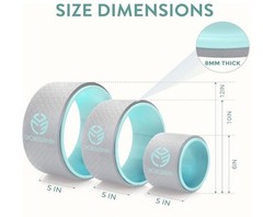 UpCircleSeven Yoga Wheel Set of 3 Beige Light Blue Hard Foam Large Medium Small