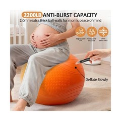 Gruper Yoga Ball, Multiple Sizes Non Slip Exercise Ball for Workout… Fast Ship