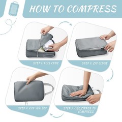 WOOMADA Compression Packing Cubes for Suitcases Travel Essentials 8 Set Expan…