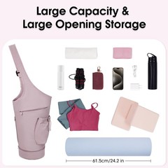 Yoga Mat Bag, Large Opening Long Tote Yoga Mat Carrier Holder Bag with Waterp…
