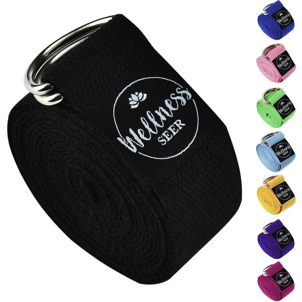 Yoga Stretch Strap Adjustable D-Ring Buckle Belt Gym Waist Leg Fitness Cotton